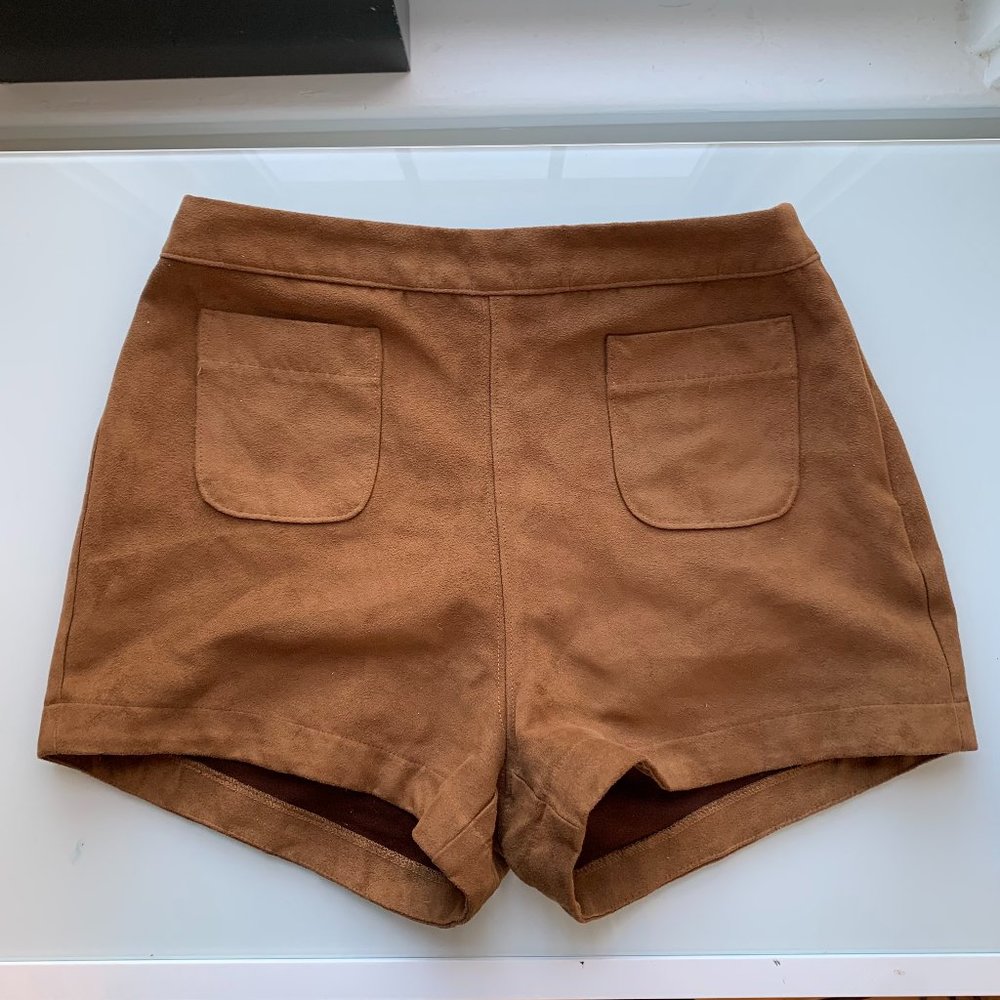 Hollister High Waisted Brown Suede Shorts